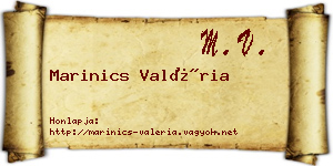 Marinics Valéria névjegykártya