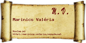Marinics Valéria névjegykártya