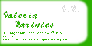 valeria marinics business card